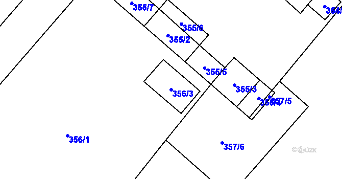 Parcela st. 356/3 v KÚ Oslavany, Katastrální mapa