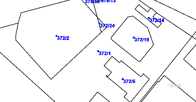 Parcela st. 372/1 v KÚ Oslavany, Katastrální mapa