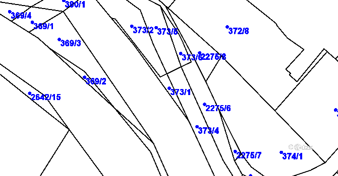 Parcela st. 373/1 v KÚ Oslavany, Katastrální mapa
