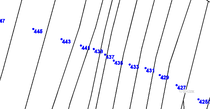 Parcela st. 437 v KÚ Oslavany, Katastrální mapa