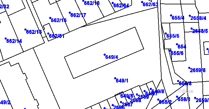 Parcela st. 649/4 v KÚ Oslavany, Katastrální mapa
