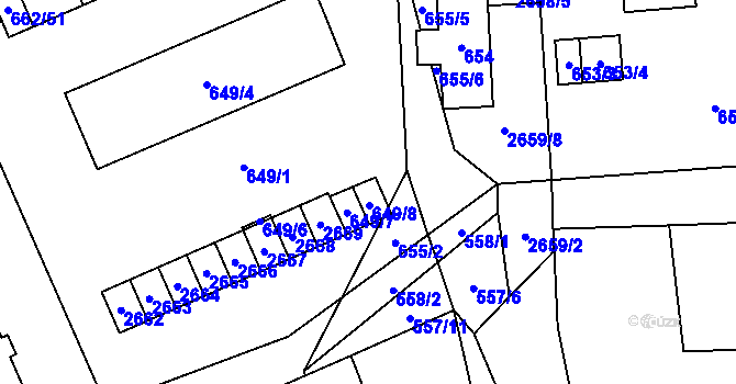 Parcela st. 649/8 v KÚ Oslavany, Katastrální mapa