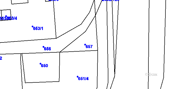 Parcela st. 657 v KÚ Oslavany, Katastrální mapa