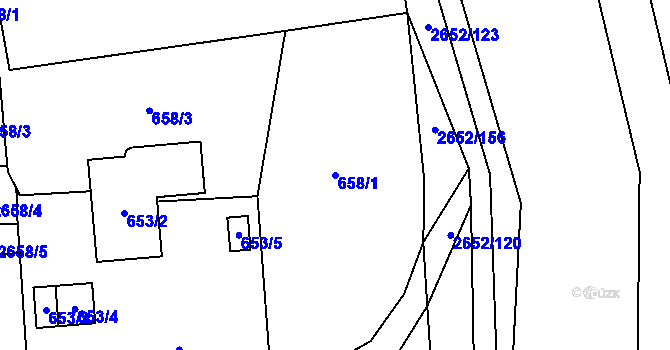 Parcela st. 658/1 v KÚ Oslavany, Katastrální mapa