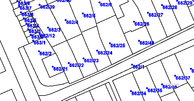 Parcela st. 662/24 v KÚ Oslavany, Katastrální mapa