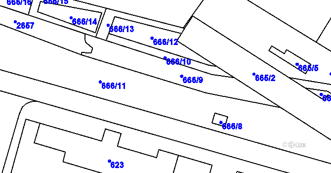 Parcela st. 666 v KÚ Oslavany, Katastrální mapa