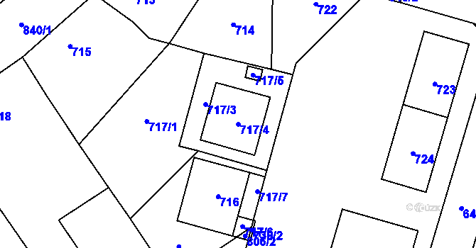 Parcela st. 717/4 v KÚ Oslavany, Katastrální mapa