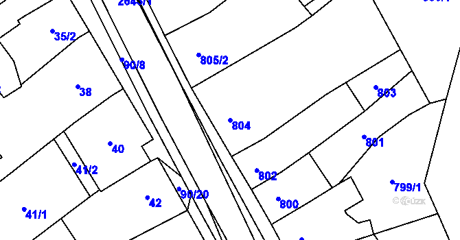 Parcela st. 804 v KÚ Oslavany, Katastrální mapa