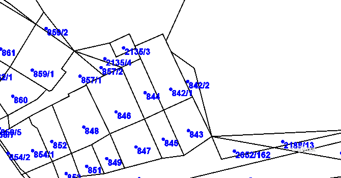 Parcela st. 842/1 v KÚ Oslavany, Katastrální mapa