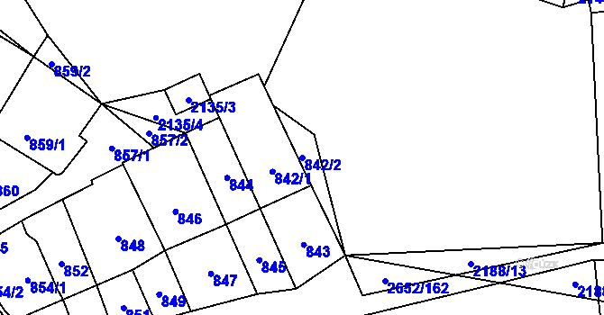 Parcela st. 842/2 v KÚ Oslavany, Katastrální mapa