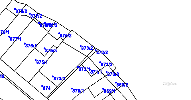 Parcela st. 872/2 v KÚ Oslavany, Katastrální mapa