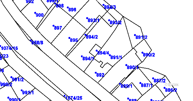 Parcela st. 894/4 v KÚ Oslavany, Katastrální mapa
