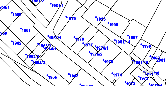 Parcela st. 1977 v KÚ Oslavany, Katastrální mapa