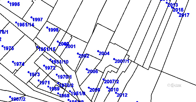 Parcela st. 2004 v KÚ Oslavany, Katastrální mapa