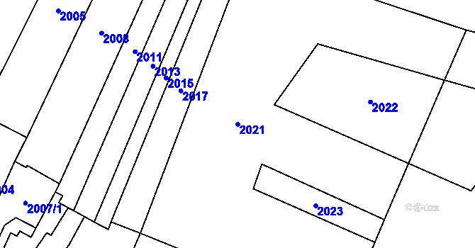 Parcela st. 2021 v KÚ Oslavany, Katastrální mapa