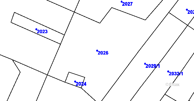 Parcela st. 2026 v KÚ Oslavany, Katastrální mapa