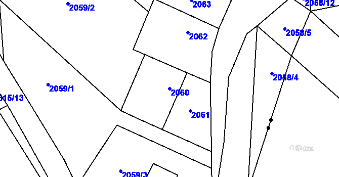 Parcela st. 2060 v KÚ Oslavany, Katastrální mapa