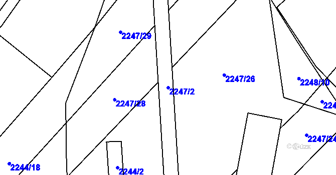 Parcela st. 2247/2 v KÚ Oslavany, Katastrální mapa