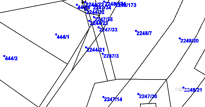 Parcela st. 2247/3 v KÚ Oslavany, Katastrální mapa