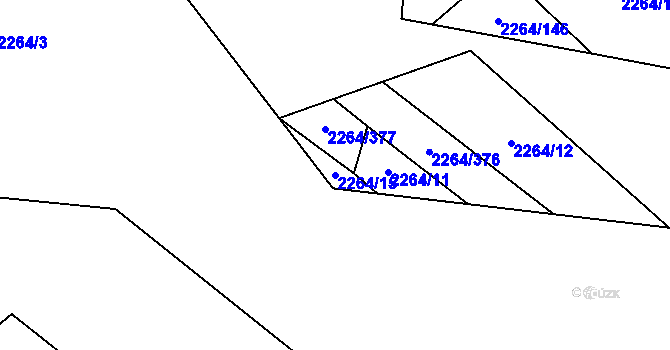 Parcela st. 2264/15 v KÚ Oslavany, Katastrální mapa