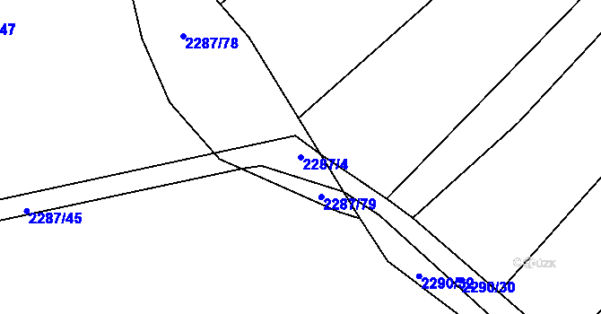 Parcela st. 2287/4 v KÚ Oslavany, Katastrální mapa