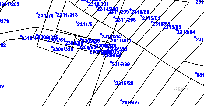 Parcela st. 2309/54 v KÚ Oslavany, Katastrální mapa