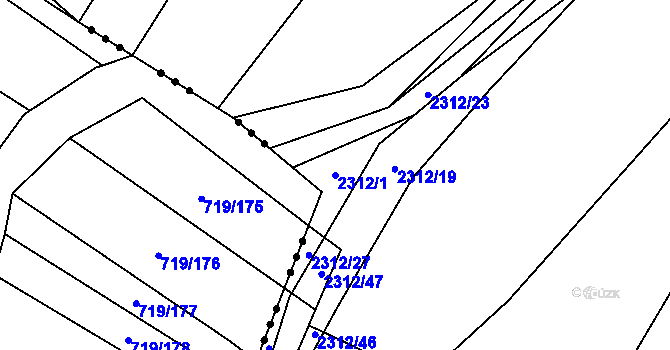 Parcela st. 2312/1 v KÚ Oslavany, Katastrální mapa