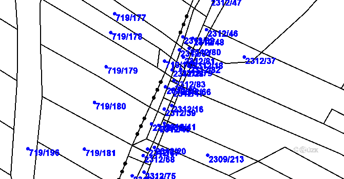 Parcela st. 2312/17 v KÚ Oslavany, Katastrální mapa