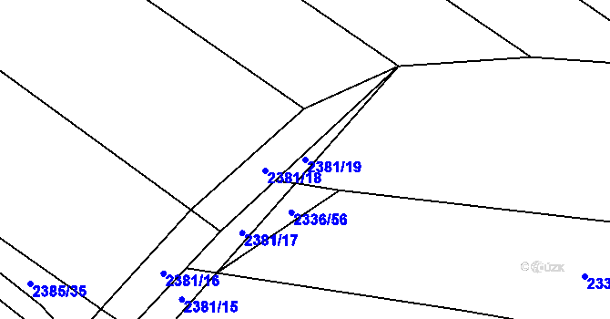 Parcela st. 2381/19 v KÚ Oslavany, Katastrální mapa