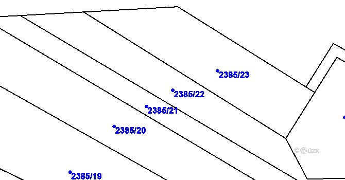 Parcela st. 2385/22 v KÚ Oslavany, Katastrální mapa