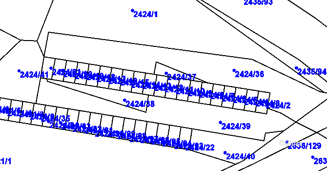 Parcela st. 2424/11 v KÚ Oslavany, Katastrální mapa