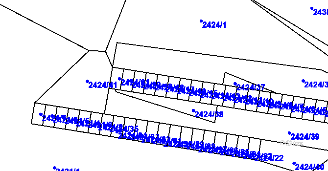 Parcela st. 2424/17 v KÚ Oslavany, Katastrální mapa