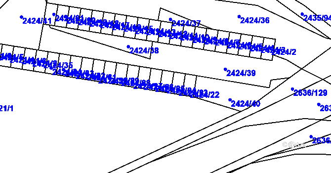 Parcela st. 2424/24 v KÚ Oslavany, Katastrální mapa