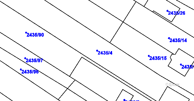 Parcela st. 2435/4 v KÚ Oslavany, Katastrální mapa