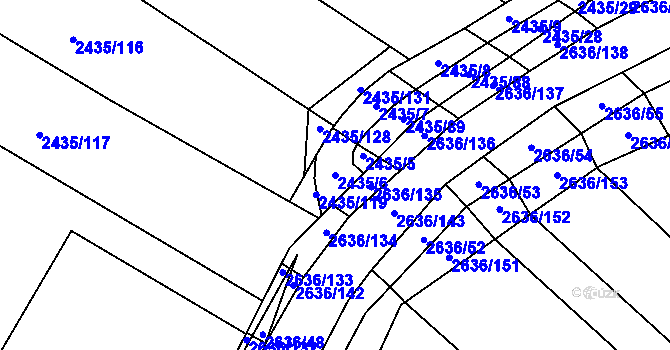 Parcela st. 2435/6 v KÚ Oslavany, Katastrální mapa