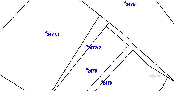 Parcela st. 2477/2 v KÚ Oslavany, Katastrální mapa