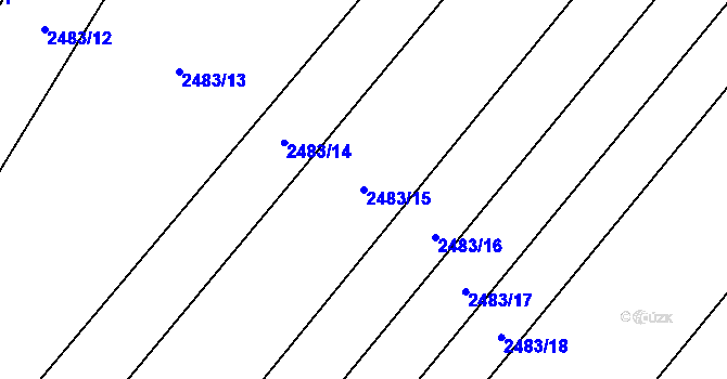 Parcela st. 2483/15 v KÚ Oslavany, Katastrální mapa