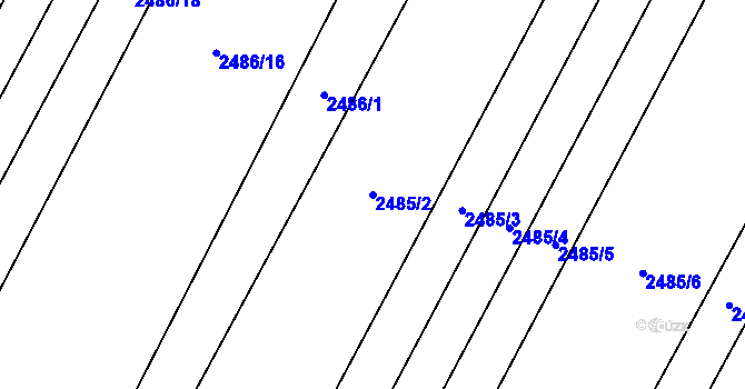 Parcela st. 2485/2 v KÚ Oslavany, Katastrální mapa