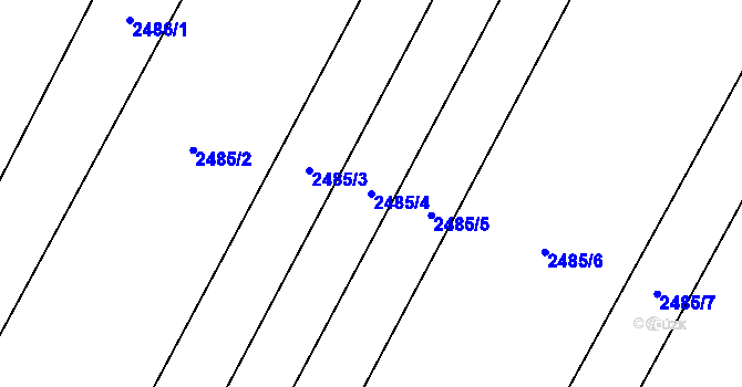 Parcela st. 2485/4 v KÚ Oslavany, Katastrální mapa