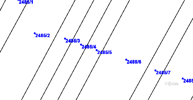 Parcela st. 2485/5 v KÚ Oslavany, Katastrální mapa