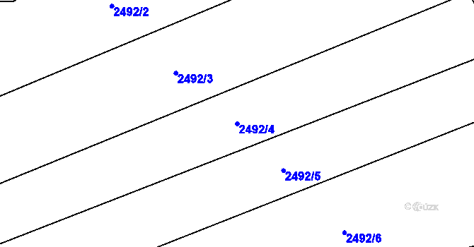 Parcela st. 2492/4 v KÚ Oslavany, Katastrální mapa