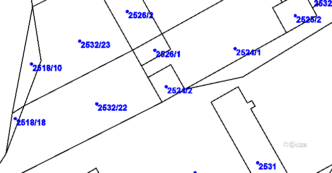 Parcela st. 2524/2 v KÚ Oslavany, Katastrální mapa