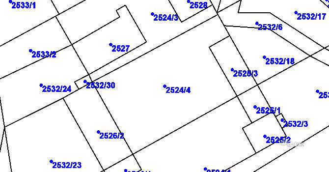 Parcela st. 2524/4 v KÚ Oslavany, Katastrální mapa