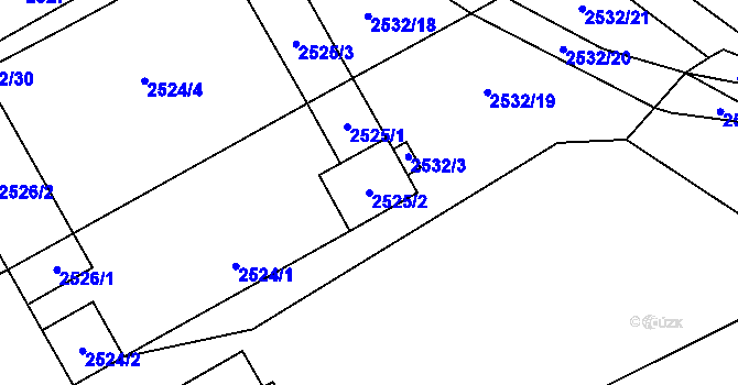Parcela st. 2525/2 v KÚ Oslavany, Katastrální mapa