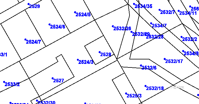 Parcela st. 2528 v KÚ Oslavany, Katastrální mapa