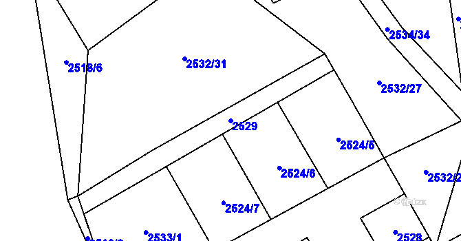Parcela st. 2529 v KÚ Oslavany, Katastrální mapa