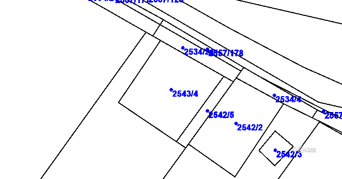 Parcela st. 2543/4 v KÚ Oslavany, Katastrální mapa