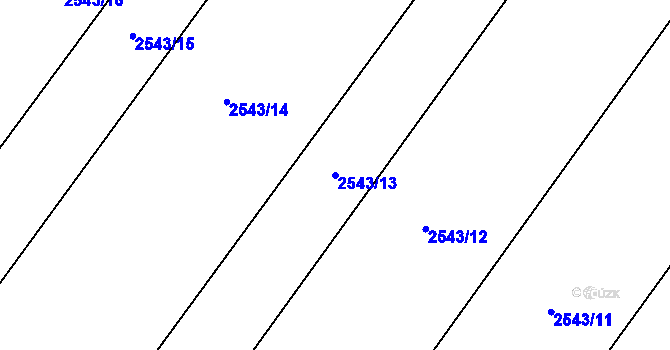 Parcela st. 2543/13 v KÚ Oslavany, Katastrální mapa