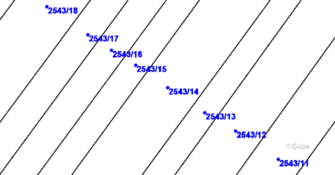 Parcela st. 2543/14 v KÚ Oslavany, Katastrální mapa