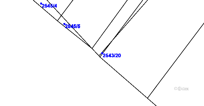Parcela st. 2543/20 v KÚ Oslavany, Katastrální mapa